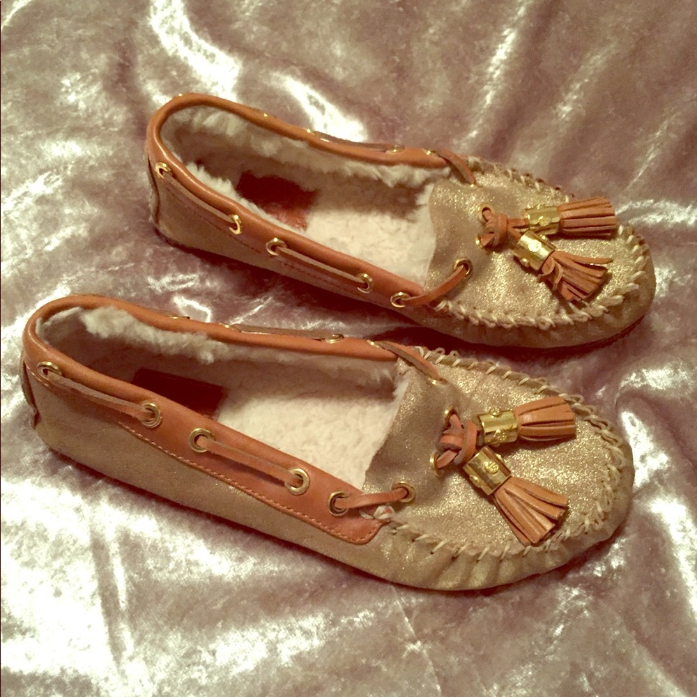 SOLD🖤 Tory Burch Size 6 Gold Slippers